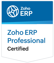 Zoho ERP Professional – Certified badge